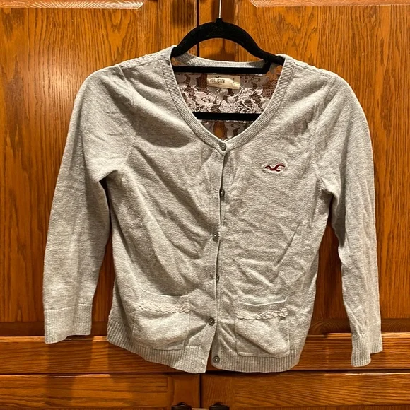 Hollister size S three quarter length cardigan with lace back - Picture 1 of 4